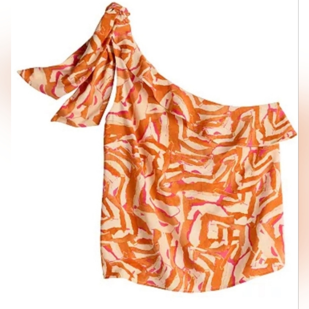 Nine West ~ One-shoulder Asymmetrical Ruffle Neck Top